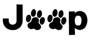 JEEP Wrangler Dog Cat PAW PRINTS Decal Sticker You pick COLOR window 