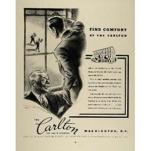 1936 Ad Carlton Hotel Washington D. C. Businessmen   Original Print Ad 