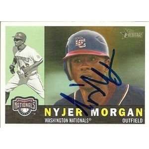Nyjer Morgan Signed Nationals 2009 Topps Heritage Card