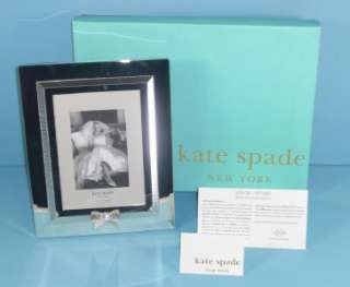 Kate Spade Grace Avenue Bow Detail Silverplate 5 x 7 Inch Frame Decor 