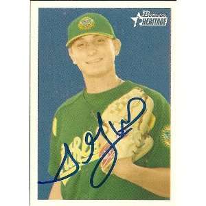 Jared Lansford Signed As 2006 Bowman Heritage Card  
