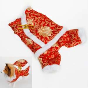 Pet Dog Chinese Style Coat Tang suit Costume Apparel Size 