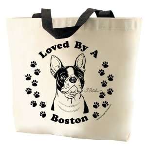  Boston Terrier Dog 13x14 Canvas Tote Bag: Everything 