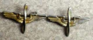 Vintage WWII US Army Air Corps Prop & Wings Lapel Pins  