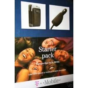  NEW OEM T Mobile WING Leather Pouch Case + Car Charger 