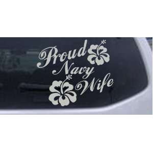   Wife Hibiscus Flowers Military Car Window Wall Laptop Decal Sticker