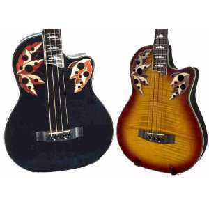 String Acoustic Electric Bass with Feather Detailing from Dillion 