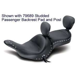  Piece Wide Touring Motorcycle Seat With Driver Backrest And Receiver 
