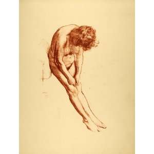  1927 Duotone Print Woman Female Study Breasts Figure Art 