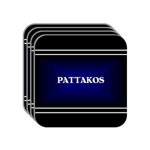 Personal Name Gift   PATTAKOS Set of 4 Mini Mousepad Coasters (black 