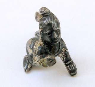 Antique silver baby Krishna Ladoo Gopal statue  
