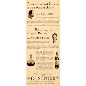  1934 Ad Curacao Tony Sarg Vincent Lopez Cognac Brandy 