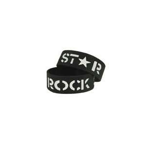  1 Wide Silicone Bracelet ROCK STAR: Toys & Games