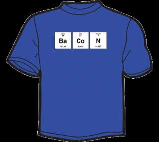 BACON PERIODIC TABLE ELEMENT T Shirt MENS funny geek  
