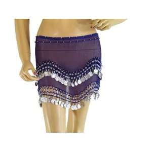   PURPLE COIN WRAP HIP SCARF BELLY DANCE DANCING COSTUME: Toys & Games