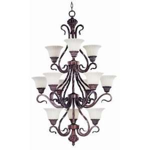 Via Roma Twelve Lamp Tiered Chandelier