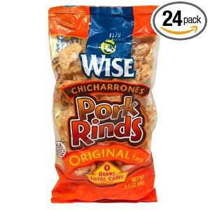 Wise Snacks Pork Rinds, Original, 3.5 Ounce Bags (Pack of 24)  