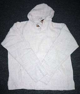 NEW WITH TAGS NATURAL WHITE MEXICAN SURFER HOODIE BAJA JACKET 100% 