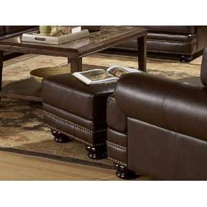  Bentleys Leather Ottoman by Homelegance