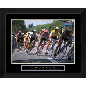   Motivational FRAMED Art 26x32 Courage   Bicycle Race Home & Kitchen