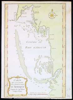 1747 Bellin Antique Map Banc d’Arguin Mauritana Africa  