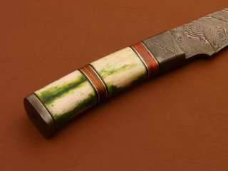   OF A KIND CUSTOM DAMASCUS KNIFE  FOSSIL GIRAFFE BONE  T134  
