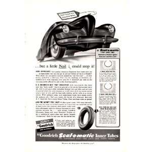 1941 Ad Goodrich Seal O Matic Inner Tube Tires Original Antique Car 