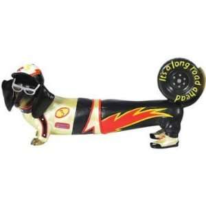    Hot Diggity Dog Race Car Driver Wiener Figurine