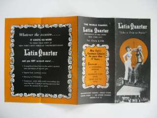 2173 Latin Quarter New York Nightclub c. 1960 foldover  