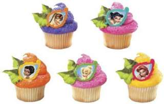 12 Disney Tinker Bell FAIRIES Leaf Cupcake Rings Favors  