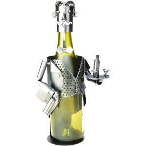 Metal Sommelier Wine Bottle Caddy and Holder:  Kitchen 