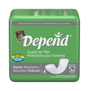  Depend Male Urinary Guards, One Size Fits All, Case of 104 