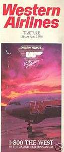 Airline Timetable   Western   01/04/86  