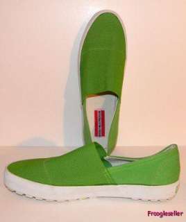 Beverly Hills Polo Club womens flats loafers shoes 9 M green canvas 