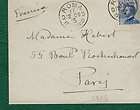 ITALY TO FRANCE COVER WITH STAMPS TIED TO ITEM WITH 1909 CANCELS.