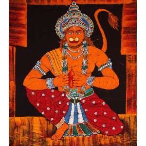  Ram Bhakta Hanuman   Batik Painting On Cotton: Home 