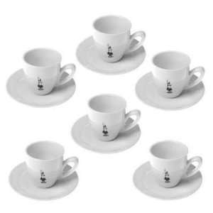 Bialetti Espresso Cups and Saucers. Set of 6 