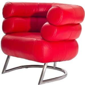   Eileen Gray Style Bibendum Chair, Genuine Red Leather: Home & Kitchen