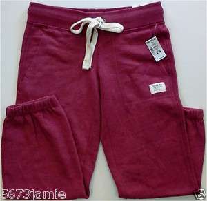AEROPOSTALE Women Berry Drawstring Cropped Capri Sweatpants MSRP$39.50 