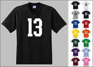 Number 13 Thirteen T Shirt  