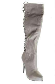 FAMOUS CATALOG C. Stuart Womens Knee High Boots Gray Medium BHFO 8.5 