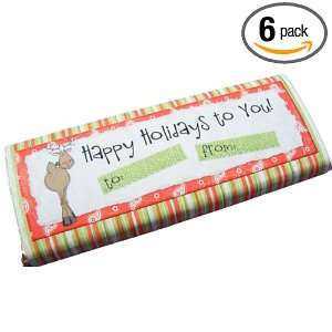   Rudolph Happy Holidays Design, 3 Ounce Candy Bars (Pack of 6