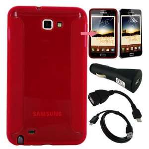  + Red TPU Gel Skin Case + Micro USB OTG Cable + USB Data Cable 