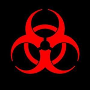  Red Biohazard Symbol Sticker 