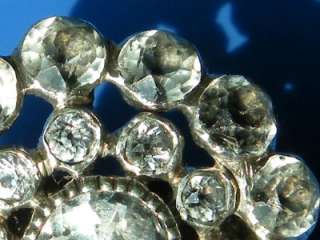 ANTIQUE GEORGIAN FOIL BACK SILVER ROUND DIAMOND PASTE BROOCH 1800S 