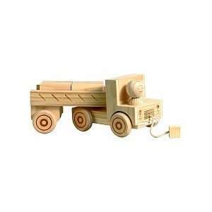  Natural Wood Trailer Truck   Toys R Us Exclusive: Toys 