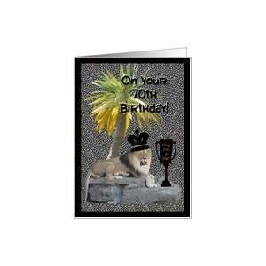 com Age Specific Birthday Humorous 70th Birthday Lion King With Crown 
