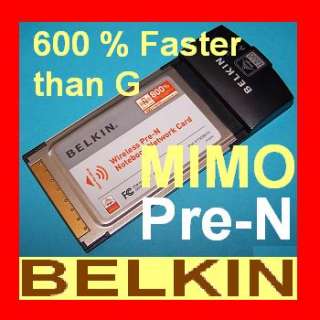 BELKIN Wireless Pre N TRUE MIMO Notebook Ethernet Card  