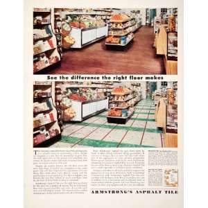  1951 Ad Armstong Asphalt Tile Grocery Store Floor Remodel 