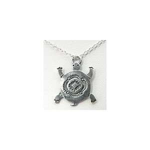 South Seas Turtle Sterling Silver Charm Chain Necklace Ocean Theme 